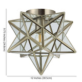 Stella 12" Moravian Star Metal/Clear Glass LED Flush Mount