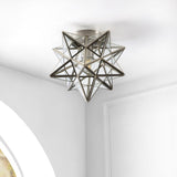 Stella 12" Moravian Star Metal/Clear Glass LED Flush Mount