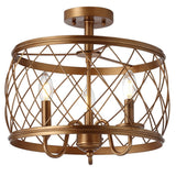 Eleanor 15" Metal LED Semi Flush Mount Ceiling Light - JONATHAN Y
