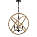 Soka 20" Adjustable Globe Metal/Rope LED Pendant - JONATHAN Y