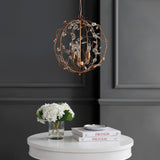Isabelle 20" Adjustable Metal/Glass LED Pendant - JONATHAN Y
