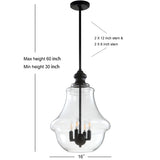Adam Adjustable Metal/Glass LED Pendant - JONATHAN Y