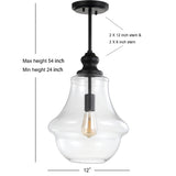 Adam Adjustable Metal/Glass LED Pendant - JONATHAN Y