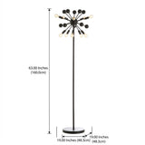 Orbit 63" Modern Sputnik Metal LED Floor Lamp Black / 1 Socket – DIM