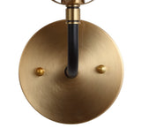 Caleb Brass Vanity Wall Sconce Frosted