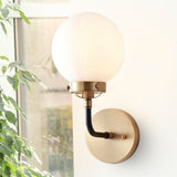 Caleb Brass Vanity Wall Sconce Frosted
