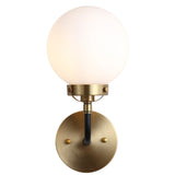 Caleb Brass Vanity Wall Sconce Frosted - JONATHAN Y