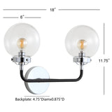 Caleb Brass Vanity Wall Sconce Clear