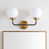 Caleb Brass Vanity Wall Sconce Frosted - JONATHAN Y