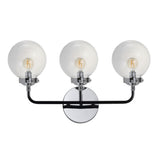 Caleb Brass Vanity Wall Sconce Clear