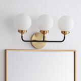 Caleb Brass Vanity Wall Sconce Frosted - JONATHAN Y