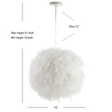 Stork 19" Feather Metal Adjustable LED Pendant - JONATHAN Y
