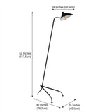 Frank 62" Iron Retro Minimalist LED Floor Lamp Black – DIM