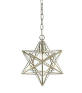 Stellaa 12" Moravian Star Metal/Clear Glass LED Pendant