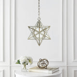 Stellaa 12" Moravian Star Metal/Clear Glass LED Pendant