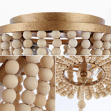 Allison 15" Wood Beaded/Metal LED Flush Mount