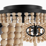Allison 15" Wood Beaded/Metal LED Flush Mount