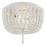 Allison 15" Wood Beaded/Metal LED Flush Mount