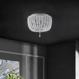 Allison 15" Wood Beaded/Metal LED Flush Mount