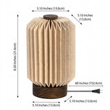Banks 8.5" Modern Minimalist Paper Pleated Column Accent LED Table Lamp Natural – DIM