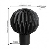 Quincy 11" Modern Minimalist Paper Pleated Orb Accent LED Table Lamp Black – DIM