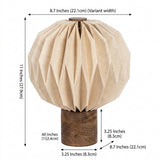 Quincy 11" Modern Minimalist Paper Pleated Orb Accent LED Table Lamp Natural – DIM