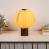 Quincy 11" Modern Minimalist Paper Pleated Orb Accent LED Table Lamp