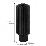 Banks 15.75" Modern Minimalist Paper Pleated Column Accent LED Table Lamp Black – DIM