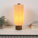 Banks 15.75" Modern Minimalist Paper Pleated Column Accent LED Table Lamp