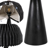 Sylvie 16" Modern Minimalist Paper Pleated Shade Mushroom Accent LED Table Lamp