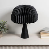 Sylvie 16" Modern Minimalist Paper Pleated Shade Mushroom Accent LED Table Lamp