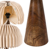 Sylvie 16" Modern Minimalist Paper Pleated Shade Mushroom Accent LED Table Lamp
