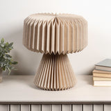 Zelda 12.8" Modern Art Deco Paper Pleated Shade Accent LED Table Lamp
