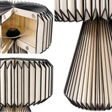 Zelda 12.8" Modern Art Deco Paper Pleated Shade Accent LED Table Lamp