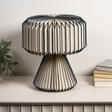 Zelda 12.8" Modern Art Deco Paper Pleated Shade Accent LED Table Lamp