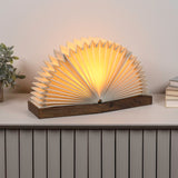 Darla Modern Art Deco Paper Half Pleated Fan LED Table Lamp