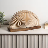 Darla Modern Art Deco Paper Half Pleated Fan LED Table Lamp