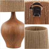 Eben 23" Rustic Farmhouse Resin/Metal Gourd LED Table Lamp with Paper Rope Shade