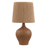 Eben 23" Rustic Farmhouse Resin/Metal Gourd LED Table Lamp with Paper Rope Shade