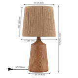Highland 22.25" Classic Cottage Tapered Resin/Metal LED Table Lamp with Paper Rope Shade
