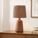 Highland 22.25" Classic Cottage Tapered Resin/Metal LED Table Lamp with Paper Rope Shade