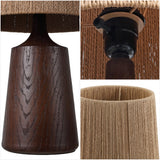 Highland 22.25" Classic Cottage Tapered Resin/Metal LED Table Lamp with Paper Rope Shade