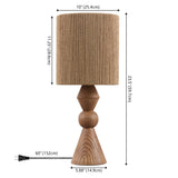 Orbic Taper 23.5" Rustic Cottage Resin/Metal LED Table Lamp with Paper Rope Shade
