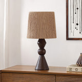 Orbic Taper 23.5" Rustic Cottage Resin/Metal LED Table Lamp with Paper Rope Shade