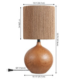 Abram 22.75" Rustic Bohemian Resin/Metal Round Table Lamp with Paper Rope Shade