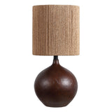 Abram 22.75" Rustic Bohemian Resin/Metal Round Table Lamp with Paper Rope Shade