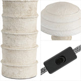Cremini 17.5" Modern Minimalist Plaster-Look Ribbed Mushroom Resin Cylinder LED Table Lamp