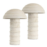 Cremini 17.5" Modern Minimalist Plaster-Look Ribbed Mushroom Resin Cylinder LED Table Lamp