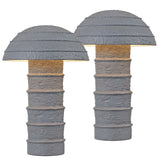 Cremini 17.5" Modern Minimalist Plaster-Look Ribbed Mushroom Resin Cylinder LED Table Lamp