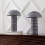 Cremini 17.5" Modern Minimalist Plaster-Look Ribbed Mushroom Resin Cylinder LED Table Lamp